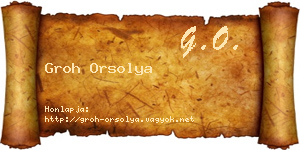 Groh Orsolya névjegykártya